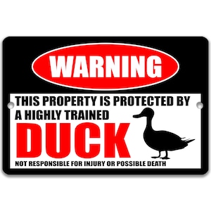 Funny Duck Sign, Duck Warning Sign, Duck Coop Sign, Duck Decor, Barn Sign, Duck Gift, Duck Lover, Farm Decor, Farmhouse Sign 8-HIG053