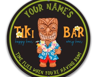 Placa personalizada para bar tiki, placa para bar à beira da piscina, placa tiki personalizada, decoração para bar de praia, placa tropical havaiana, arte polinésia, tribal P-SUM015