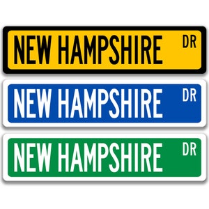 New Hampshire Sign, New Hampshire Lakes, New Hampshire Visitor Gift, Custom Street Sign New Hampshire Decor, New Hampshire Gift L-SSL005