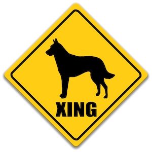 Belgian Malinois Crossing, Belgian Malinois xing, Belgian Malinois Decor, Belgian Malinois, Yard Sign, Street Sign, Warning Sign 8-XNG107