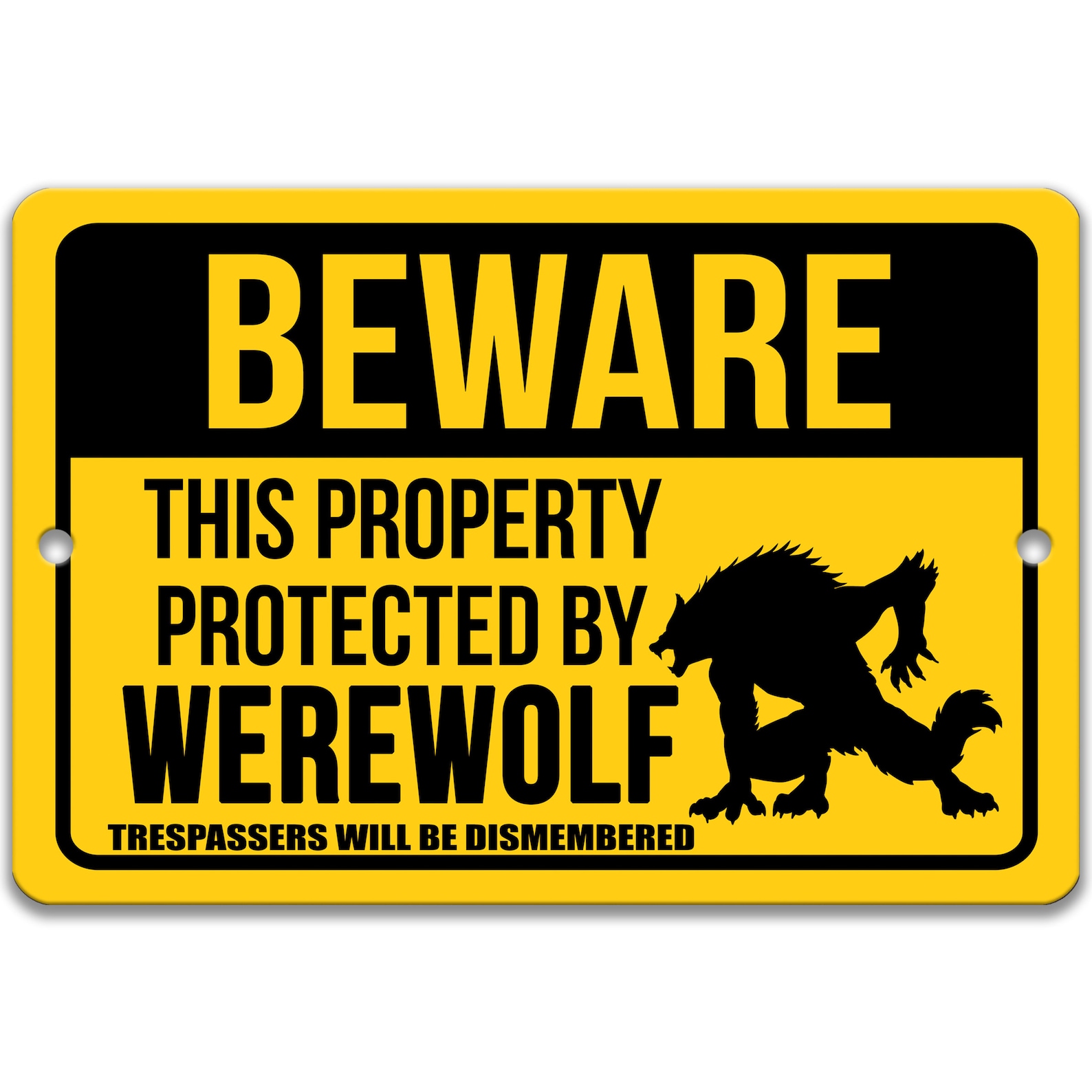 Beware Werewolf Warning Sign, Gammer Gifts, Cryptid Sign, Werewolf ...