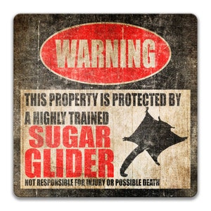 Sugar Glider Sign Pet Sugar Glider Sign Sugar Glider Accessories Sugar Glider Warning Sign Metal Sign Novelty Sugar Glider Decor Z-PIS042 image 3