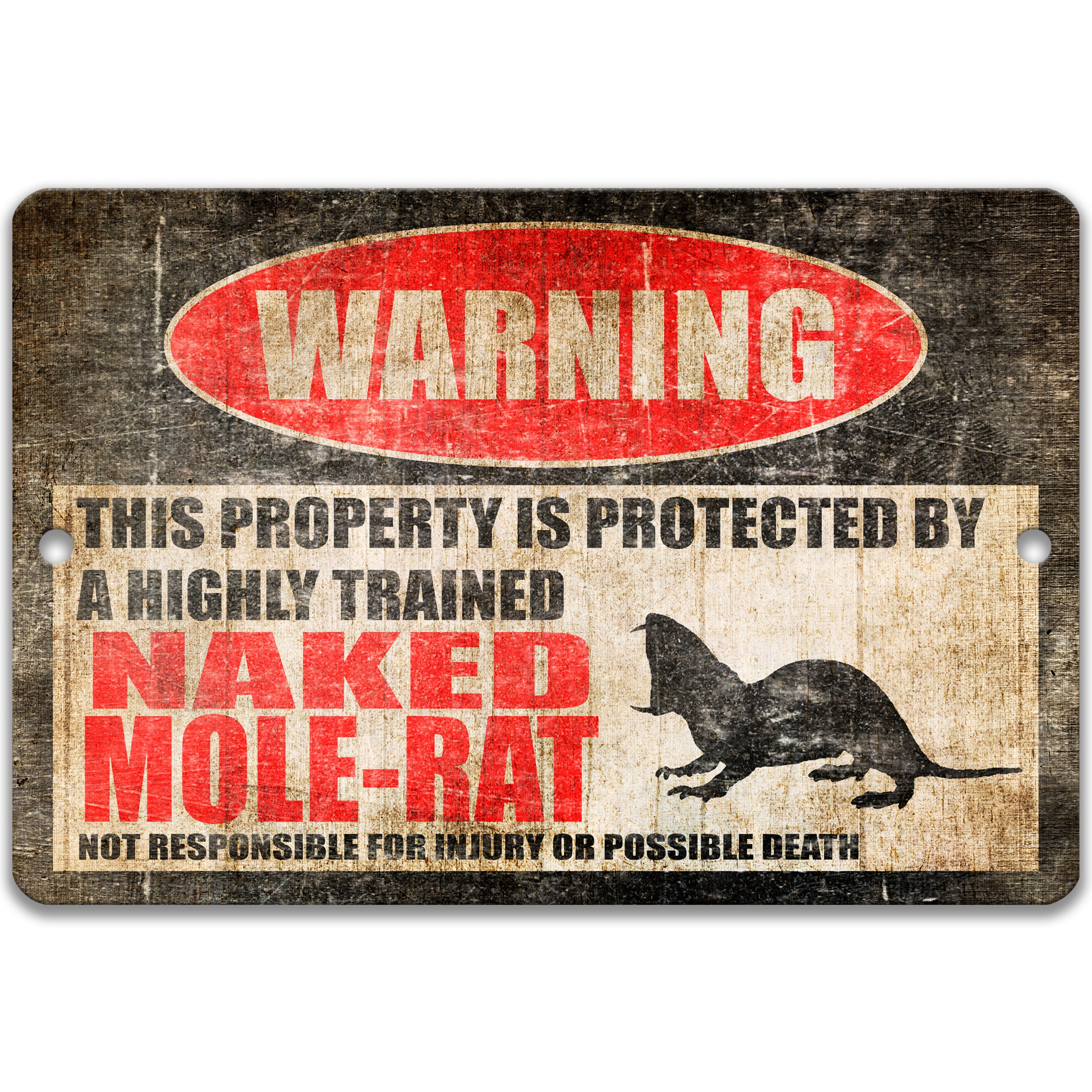 Naked Mole-Rat Sign, Naked Mole-Rat Warning, Cage Sign, Naked Mole-Rat Decor, Naked Mole-Rat Humor, Exotic Pets 8-HIG086