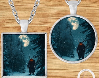 Krampus Necklace, Gothmas Gifts, Krampusnacht Pendant, Yule Art, 1 Inch
