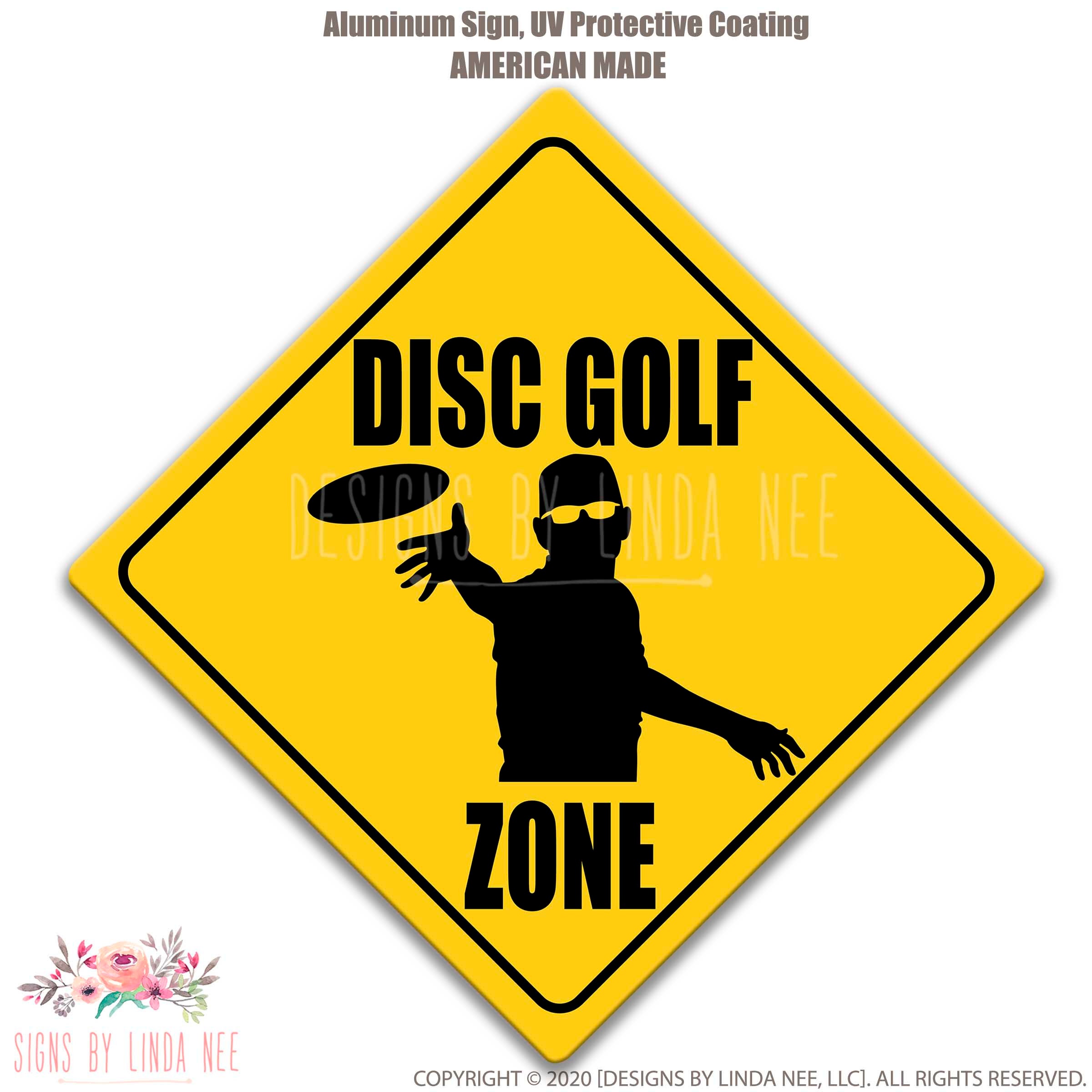 Flying Disc Sign Yellow Disc Golf Zone Sign Disc Golf Disc 6