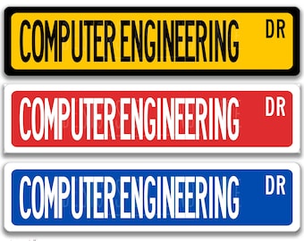 Cartello stradale di ingegneria informatica, cartello stradale in alluminio di 3 dimensioni, regalo di arredamento per ufficio per ingegneri informatici