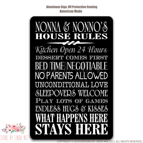Nonna and Nonno Sign Nonna and Nonno House Rules Sign Gift Etsy