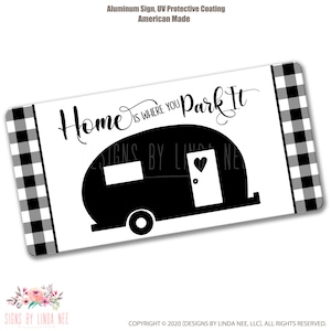 Camper Sign, RV Sign, Campground Sign, Camper Gift, Travel Trailer Sign, Camper Lover Gift, Wreath Sign, Home is Where You Park It SPH75