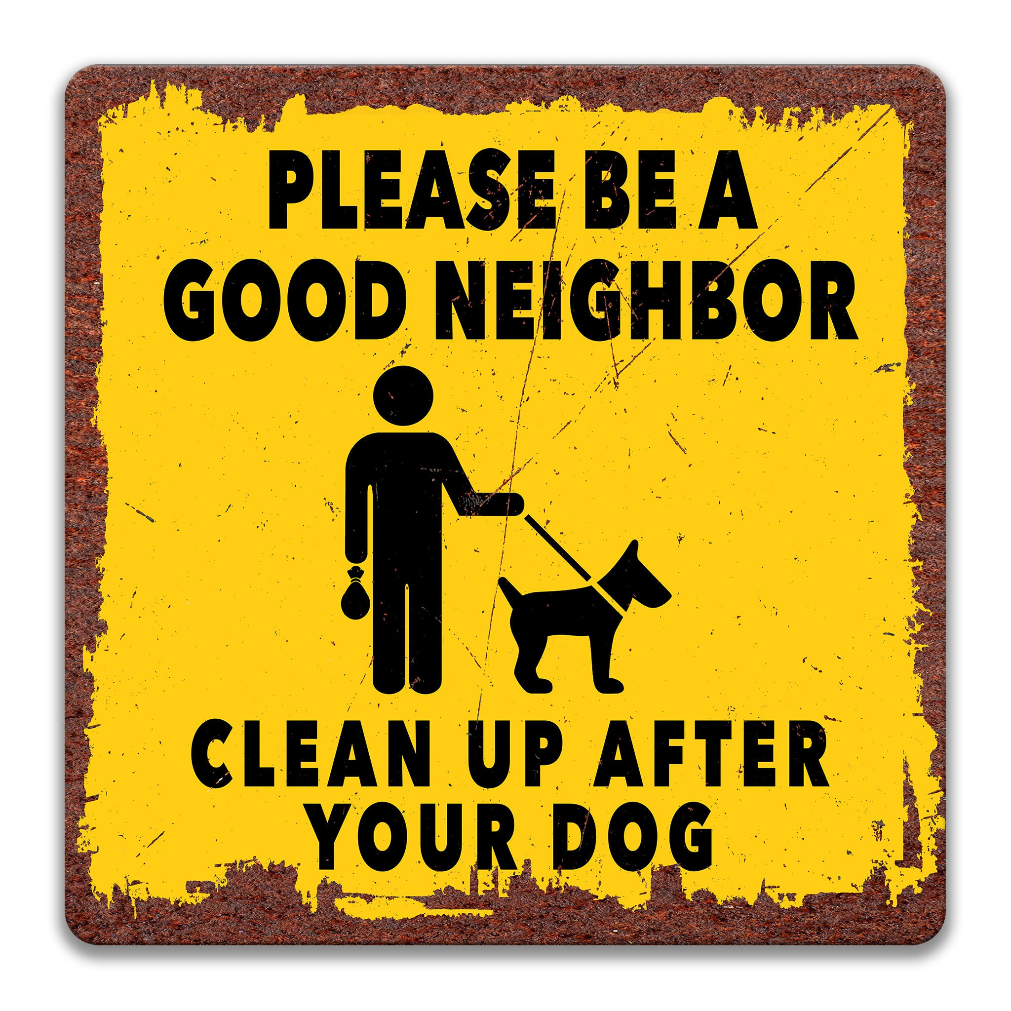 3x Hundekot-Schild „Clean Up After Your Dog“ 30,5x20,3 Cm – Mit Metalldraht-Pfählen, Für Rasen & Garten