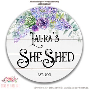 Personalizzato She Shed Sign, She Shed Gift, Lavanda Custom Woman&#39;s Shed Sign, Cute She Shed Decor, She Shed Door Sign Shed Signage F-SHE006