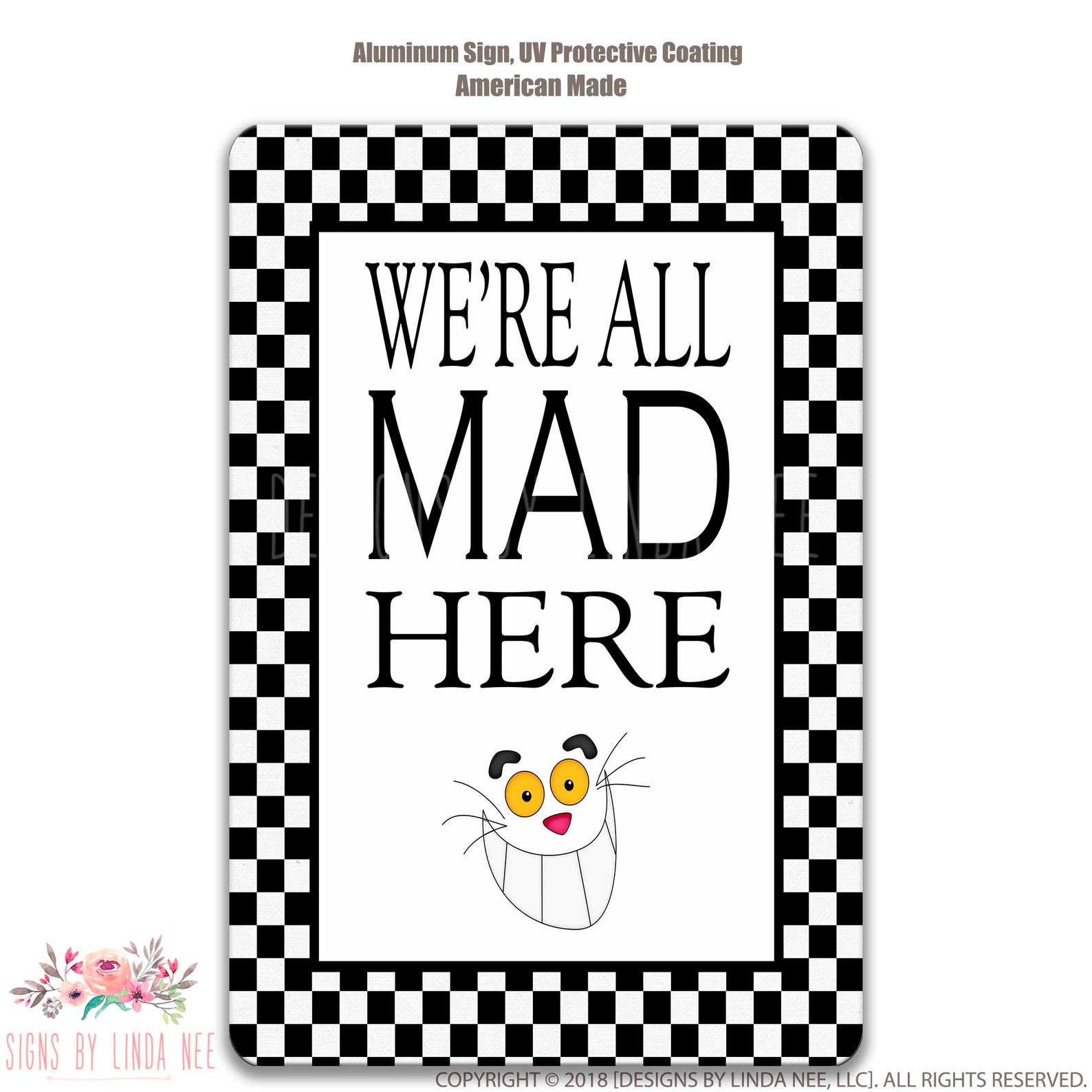 We zijn allemaal gek hier teken Alice in Wonderland en de