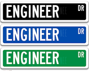 Placa de Engenheiro, Presente para Engenheiro, Presente de Formatura para Engenheiro, Decoração de Engenharia, Placa de Rua Personalizada, Placa de Profissão, Placa de Metal Personalizada OCC1