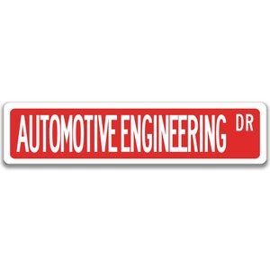 Signe d'ingénieur automobile, cadeau d'ingénieur, cadeau d'ingénieur automobile, décor d'ingénieur, cadeau de graduation d'ingénieur Q-SSO018 Red Background