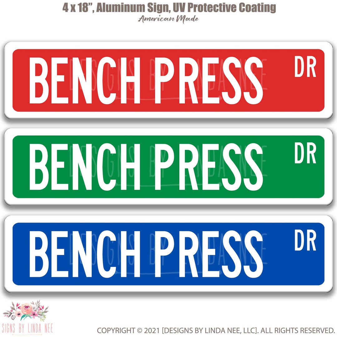 Bench Press, Bench Press Sign, Gift for Weight Lifter, Weight Lifting ...