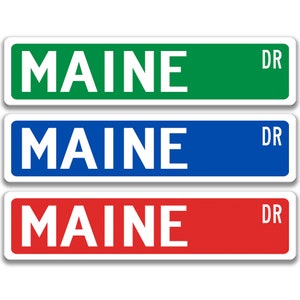 Maine Sign, Maine Lakes, Maine Visitor Gift, Custom Street Sign, Maine Decor, Maine Gift, Vacationland, Northern New England  L-SSL006