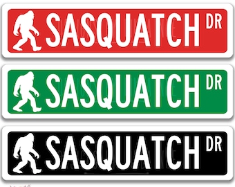 Sasquatch Street Sign, Sasquatch Gift Bigfoot Gift Big Foot Sign Funny Metal Sign Funny Cabin Sign Bigfoot Hunters Yeti Sign Gifts Men OCC28
