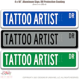Tattoo Artist Sign, Tattoo Shop Sign, Tattoo Lover Gift, Tattoo Parlor Decor, Tattoo Studio Sign, Man Cave Sign, Q-SSO008