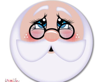 Christmas Wreath, Santa Wreath, Wreath Supplies, Santa Door Hanger, Wreath Attachment, Round Santa Face, Santa Claus Wreath Deco Mesh SHO258