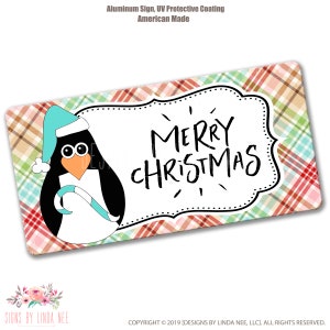 Penguin Wreath, Christmas Wreath Sign, Penguin Decor, Christmas Decor, Holiday Decor, Holiday Wreath, Pink and Blue Christmas SHO198