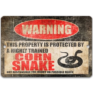 Corn Snake Warning Sign Corn Snake Sign Corn Snake Gift Corn Snake Accessories Metal Sign Novelty Sign Pet Snake Sign Reptile Sign Z-PIS047