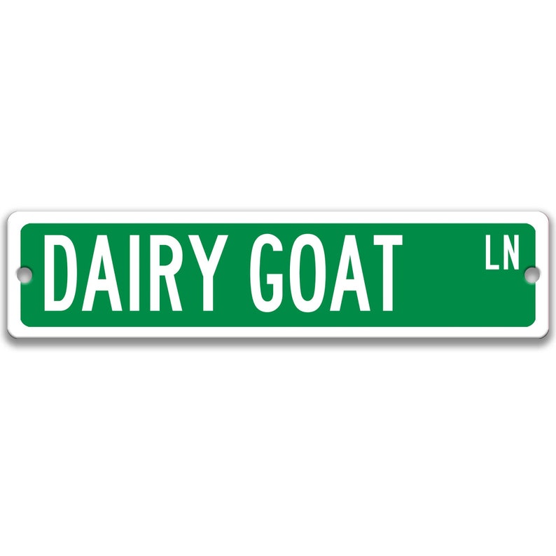 Dairy Goat Sign, Dairy Goat Gift Goat Lover Gift Custom Goat Sign Goat Owner Gift Metal Sign Funny Goat Sign Farm Sign Barn Sign Z-PIS189 Green Background