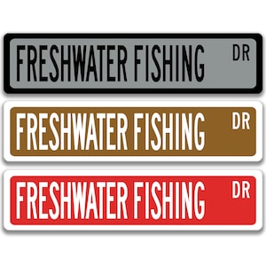 Freshwater Fishing Sign, Gift for Fisherman, Fisherman Decor, Outdoor Sign, Bar Sign, Man Cave Sign, Lake Fishing, Freshwater Fish S-SSS066