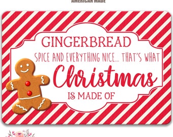Gingerbread Christmas Sign | Holiday Kitchen Wall Decor | Farmhouse Metal Christmas Sign