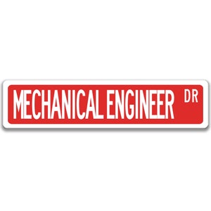 Mechanical Engineer Sign, Engineer Gift, Mechanical Engineer Gift, Engineer Decor, Engineer Graduation Gift Q-SSO016 Red Background