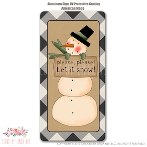 Cartello Let it Snow, cartello ghirlanda, cartello pupazzo di neve, regalo pupazzo di neve, cartello ghirlanda invernale, decorazione pupazzo di neve, decorazione invernale, cartelli natalizi SHO136