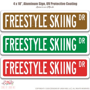 Freestyle Skiing, Freestyle Skiing Sign, Freestyle Skiing Gift, Skiing Wall Decor, Ski Lodge Decor, Log Cabin Sign, Cabin Decor Winter OCC57