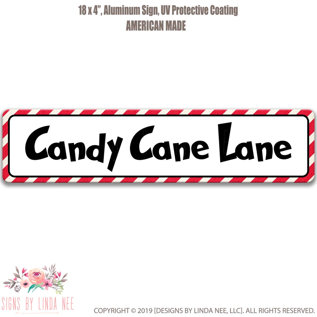 Candy Cane Lane Street Sign, Candy Canes Sign, Holiday Yard Decor