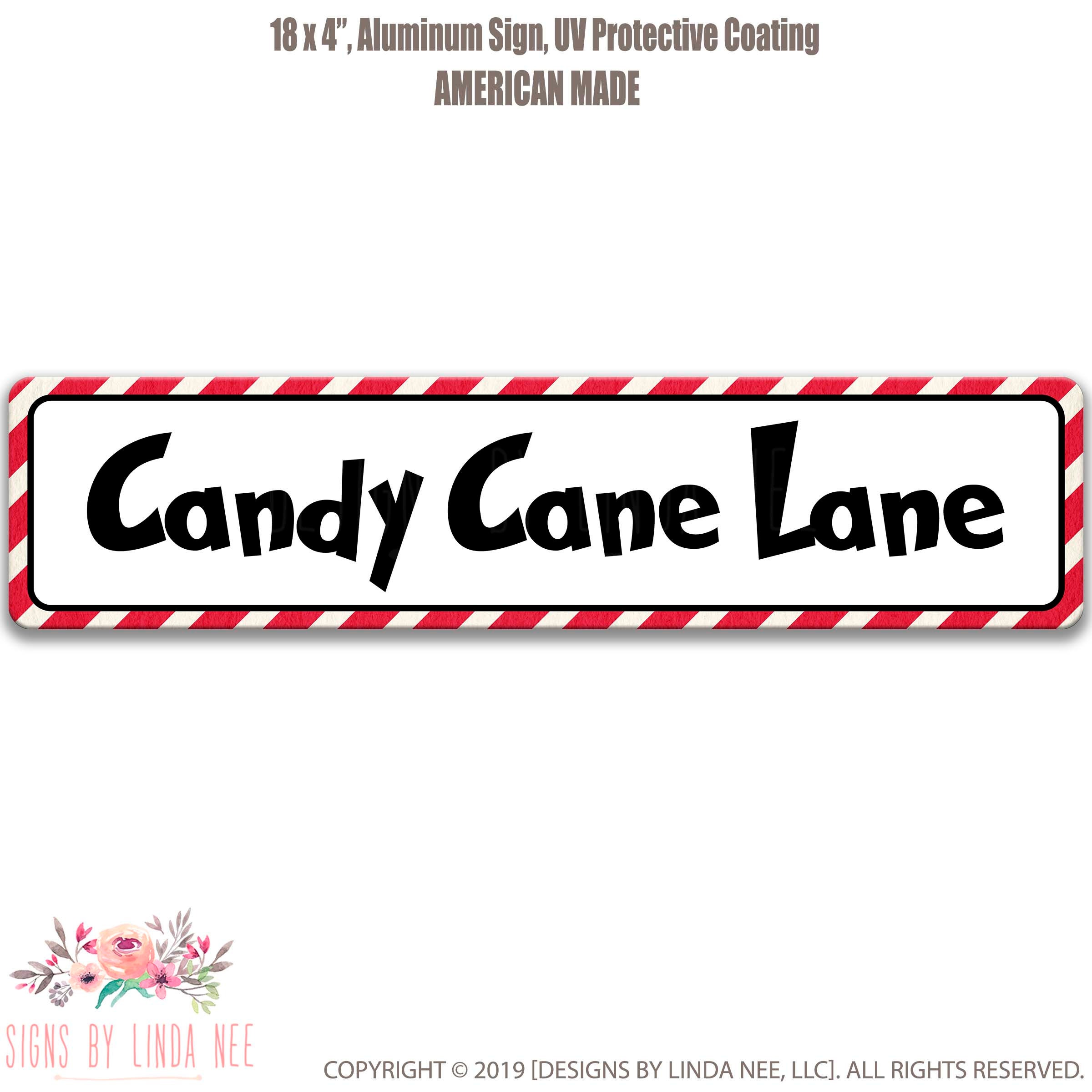 Candy Cane Lane Street Sign Candy Canes Sign Holiday Yard Etsy