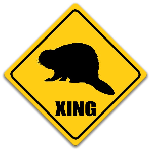 Beaver Metal Sign, Lake House Decor, Beaver Warning, Campsite Welcome Sign, Beaver Decor, Beaver Humor, 8-XNG105