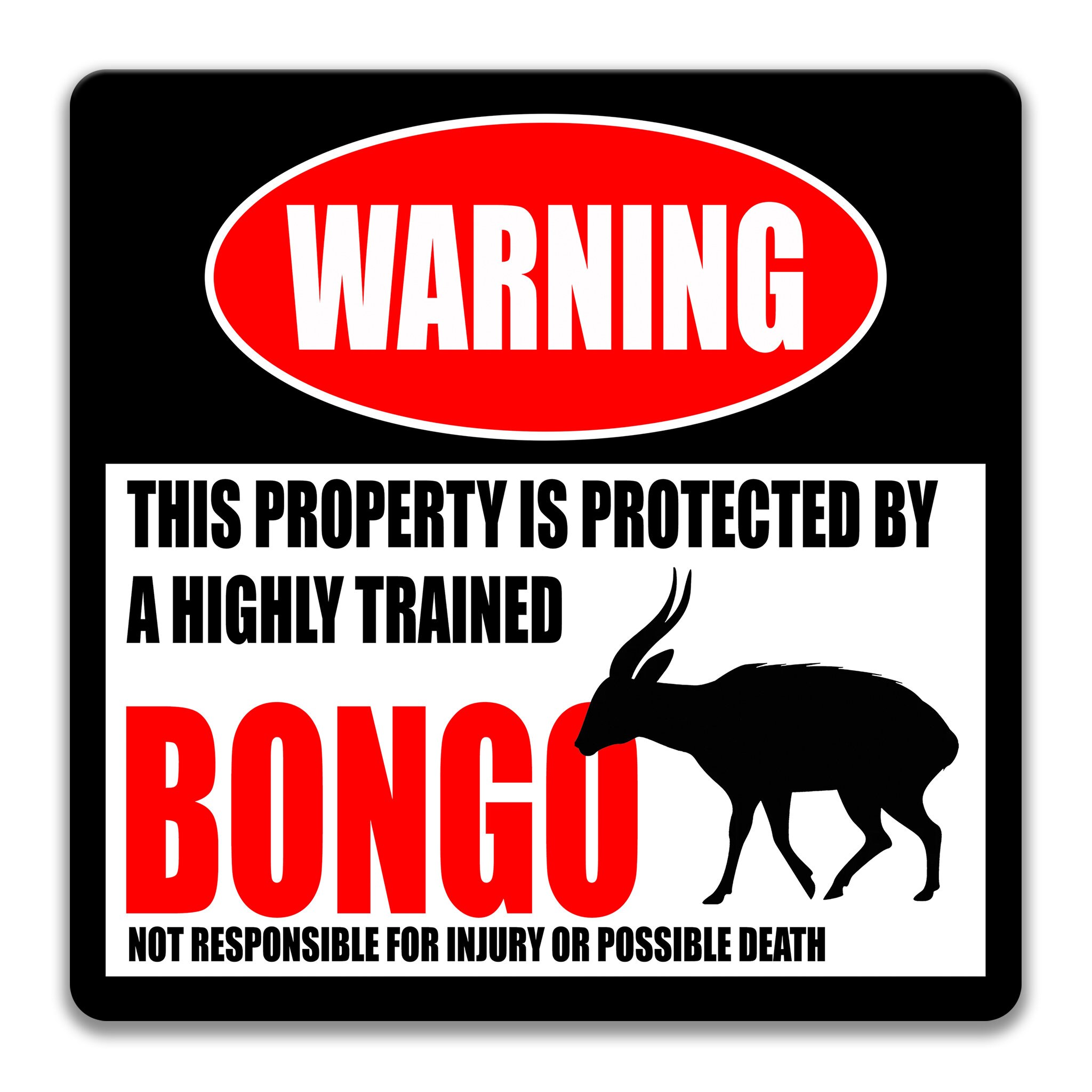 Funny Bongo Warning Sign, Bongo Decor, Bongo Sign, Nocturnal Antelope ...