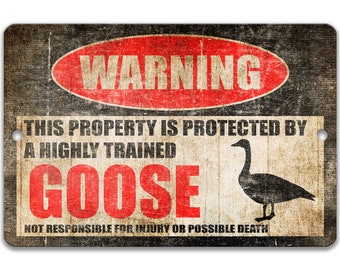 Goose Sign Goose Warning Sign Funny Goose Sign Goose Coop Sign Goose Decor Barn Sign Goose Gift Goose Lover Farm Decor Sign Geese Z-PIS258