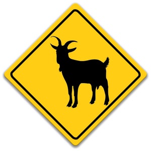 Goat Sign, Goat Crossing Sign, Barn Sign, Goat Diamond Sign, Goat Warning, Goat Decor, Metal Barn Sign Beware of Goat Gift Farm 8-XNG014