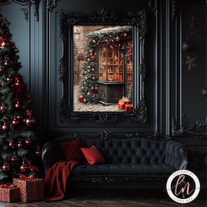 a living room decorated for christmas with a christmas tree