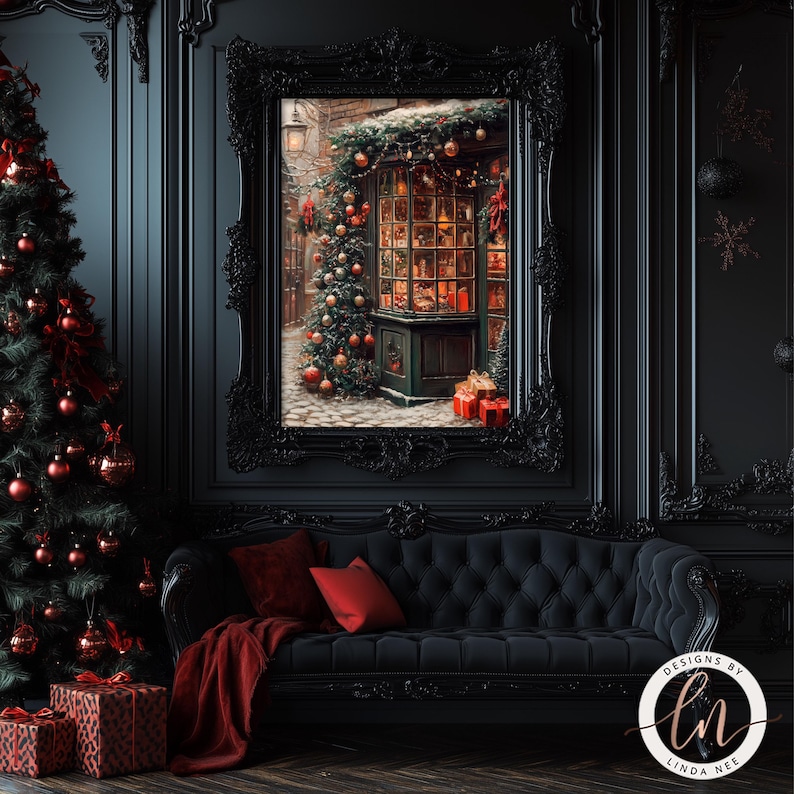 a living room decorated for christmas with a christmas tree