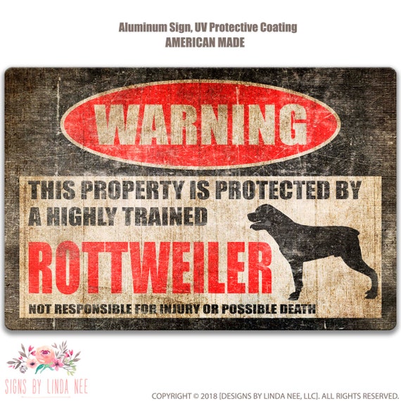 beware of dog sign rottweiler