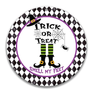 Halloween Round Metal Wreath Sign - Choose Your Size Round Wreath Center - Halloween Wreath Sign - Witch Wreath Sign - Decor X-HAL005