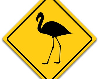Flamingo Crossing sign, Flamingo xing Sign, Flamingo Decor, Flamingo Sign, Funny Flamingo Gift, Coastal Beach Decor, Lake Sign 8-XNG066