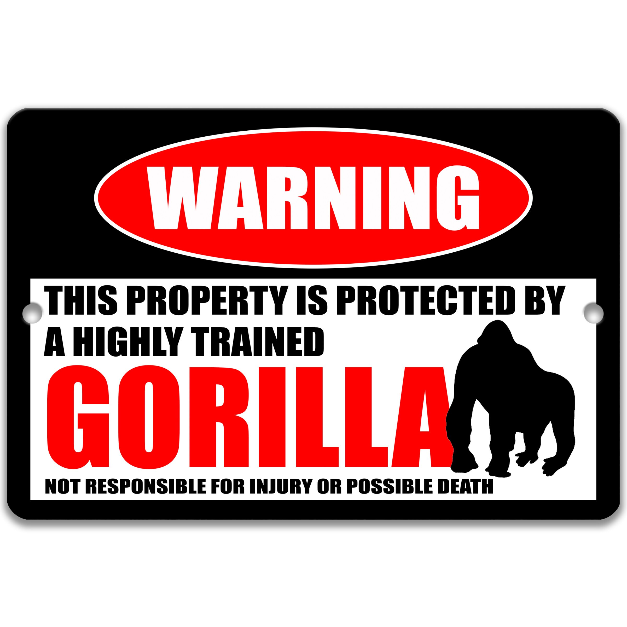 Gorilla Metal Sign Gorilla Warning Campsite Sign Etsy