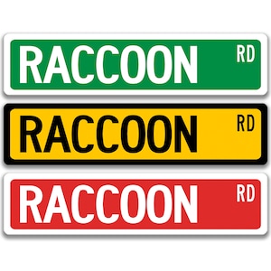 Raccoon Sign, Raccoon Decor, Raccoon Gift, Raccoon Lover Gift Custom Raccoon Sign Raccoon Owner Gift Metal Raccoon Sign Fantasy 8-SSA023