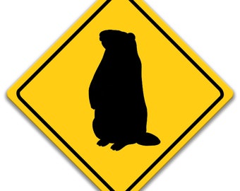 Groundhog Metal Sign, Groundhog Warning, Golf Course Pests, Groundhog Decor, Beware of Groundhog Humor, Lake House Signs, Woodlands 8-XNG076