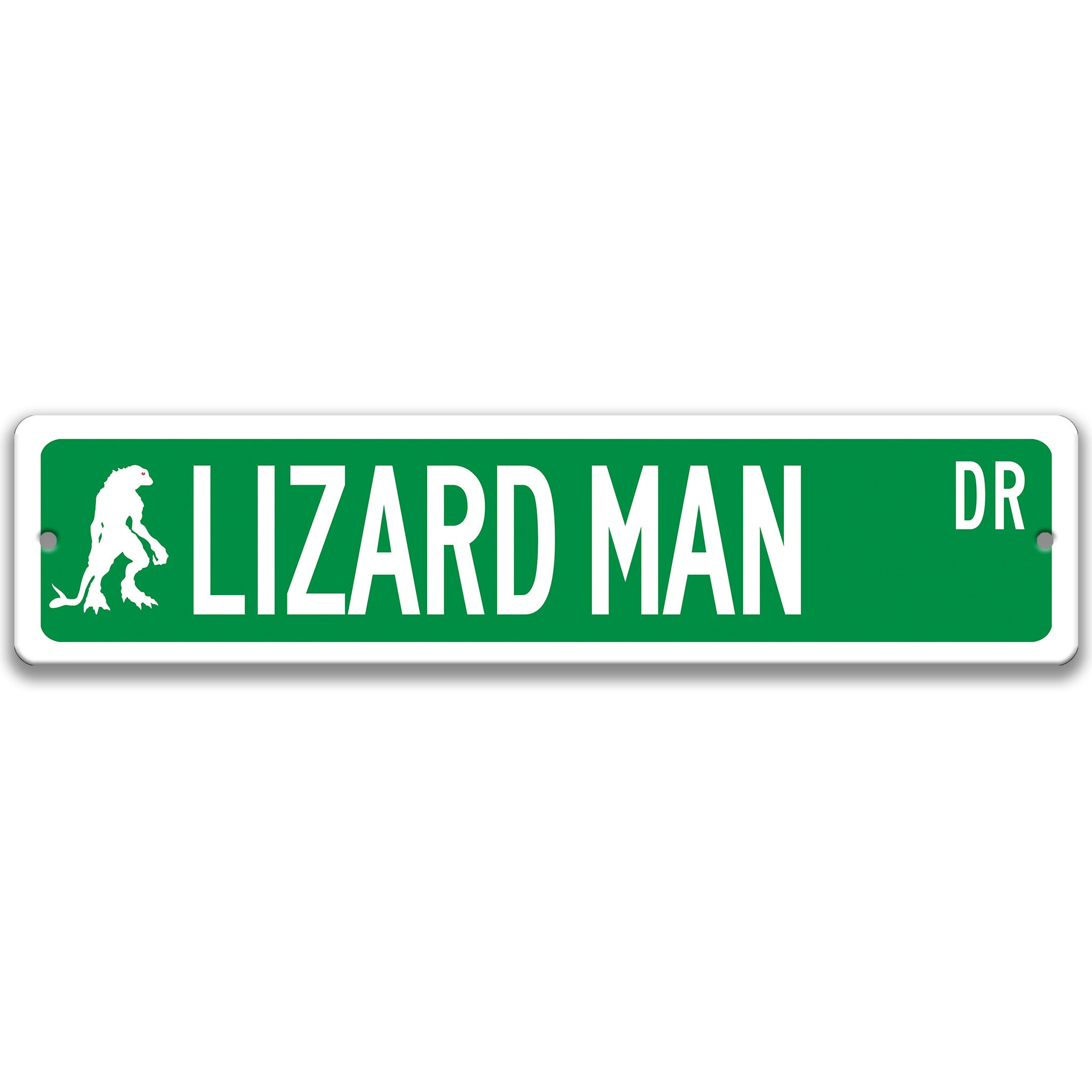 Lizard Man Sign, Cryptid Outdoor Metal Street Sign, Lizard Man of Scape ...