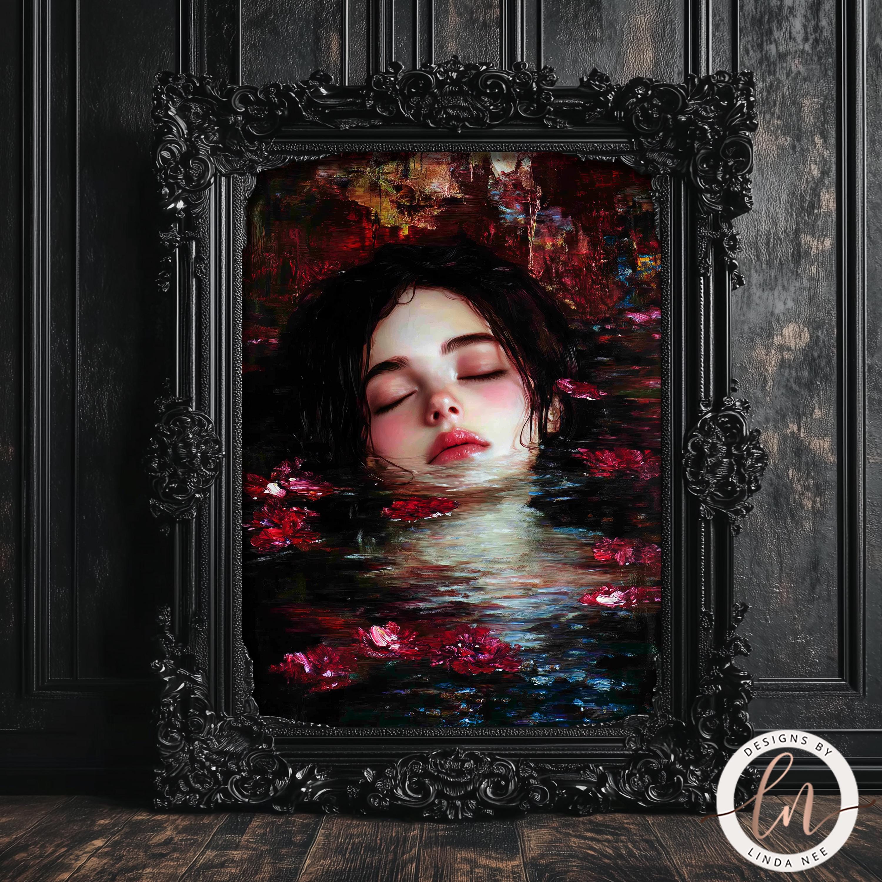 オフィーリア ダークアカデミア プリント、雰囲気のあるビクトリア朝の