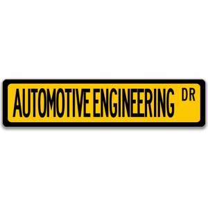 Signe d'ingénieur automobile, cadeau d'ingénieur, cadeau d'ingénieur automobile, décor d'ingénieur, cadeau de graduation d'ingénieur Q-SSO018 Yellow Background