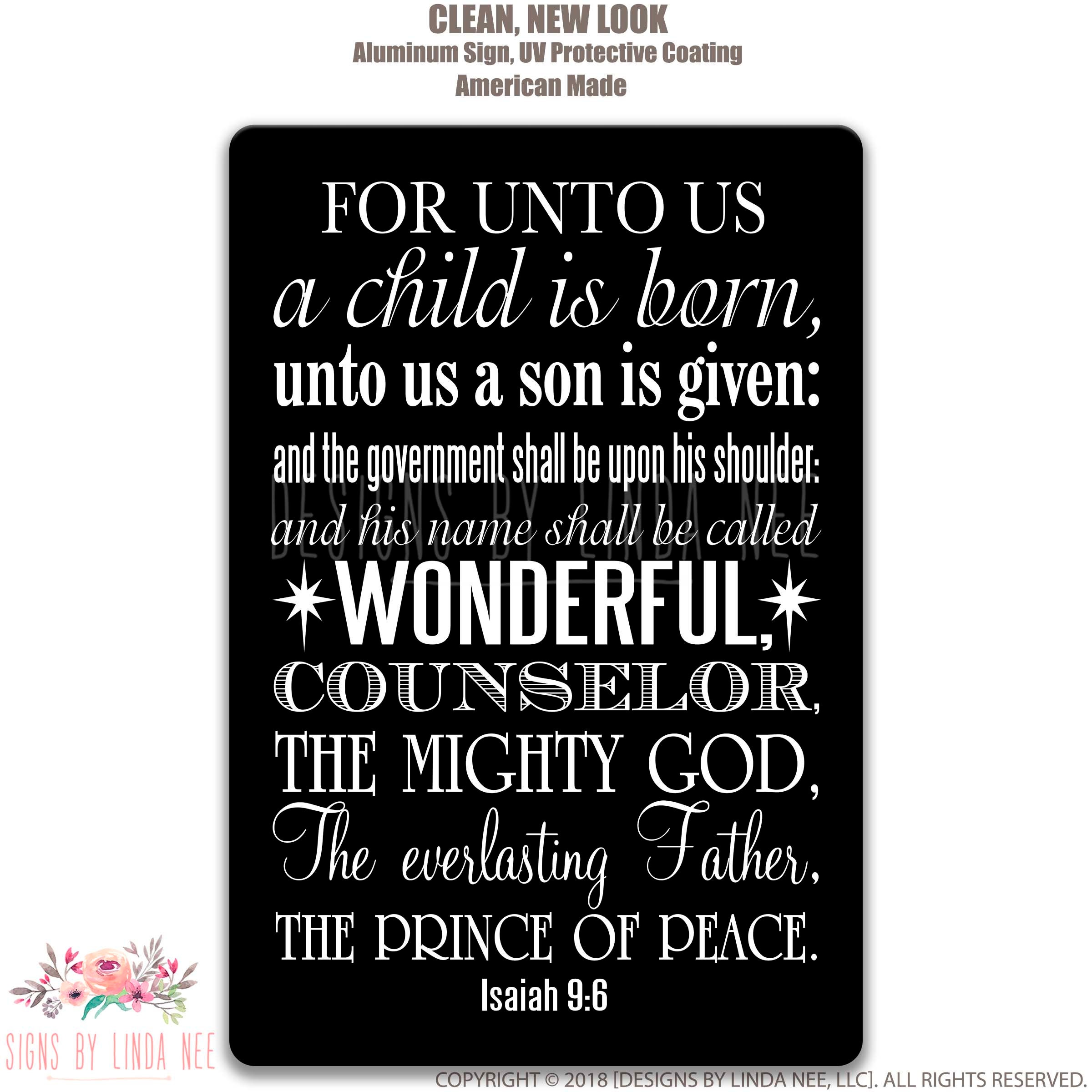 Christian Sign Religious Christmas Decor For Unto Us A Child Etsy