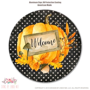 Willkommens-Kranz-Zeichen, Kürbis-Kranz-Zeichen, Herbstdekor, Herbst-Kürbis-Zeichen, Haustür-Zeichen, Kreis-Zeichen-Erntedank-Dekor, Wohnkultur SH163
