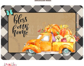 Retro Truck Sign Fall Decor Bless Our Home Sign Autumn Decor Welcome Sign Autumn Sign Fall Decorations Pumpkin Sign Farmhouse Sign SHO107